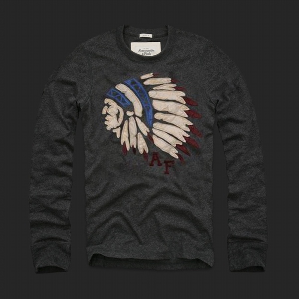 Abercrombie Fitch Hombres De Cuello Redondo Largo Remera AF5877